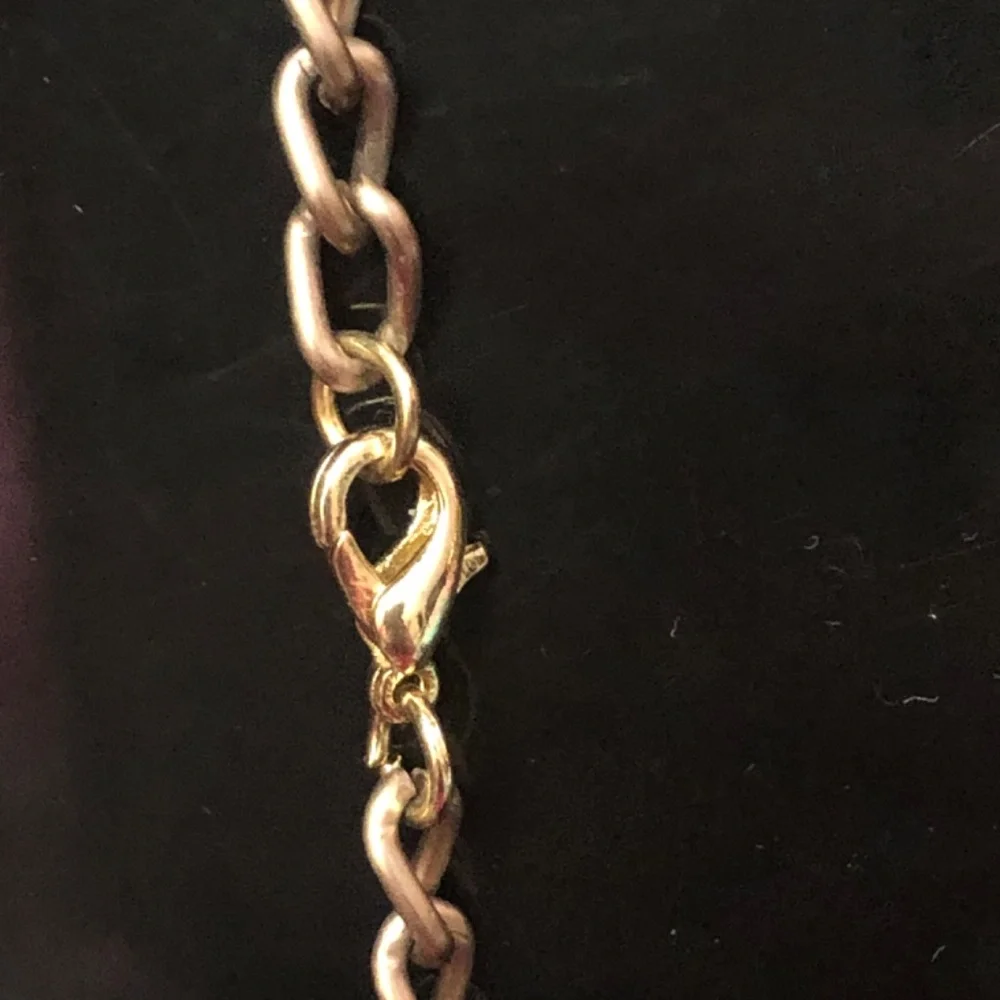 Long Gold Chain Overlap Statement Necklace Set - Picture 3 of 3